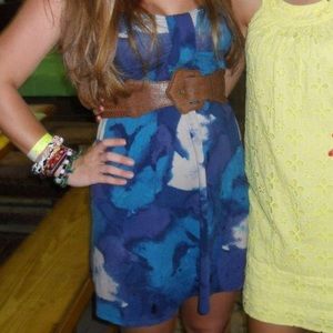 Blue patterned dress